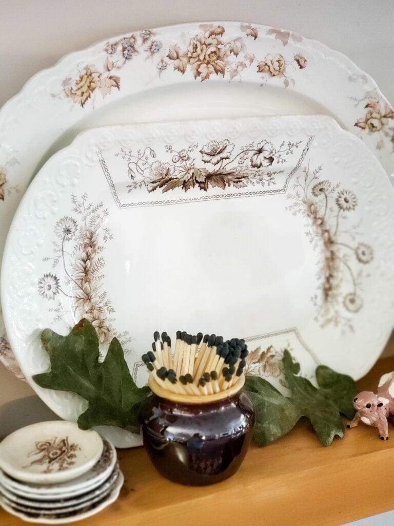vintage brown ironstone platters