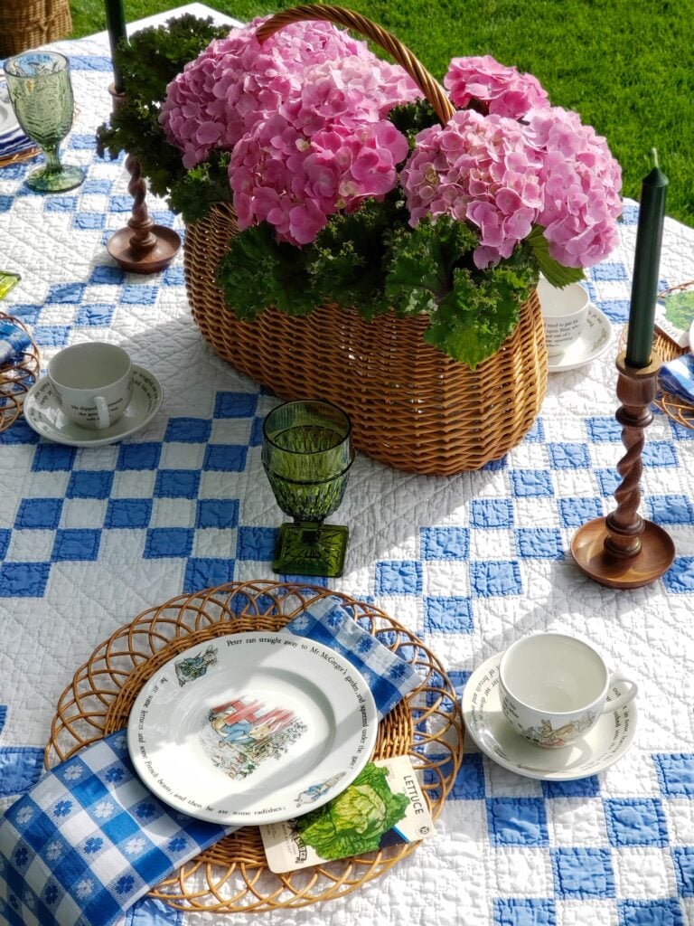 peter rabbit party tablescape