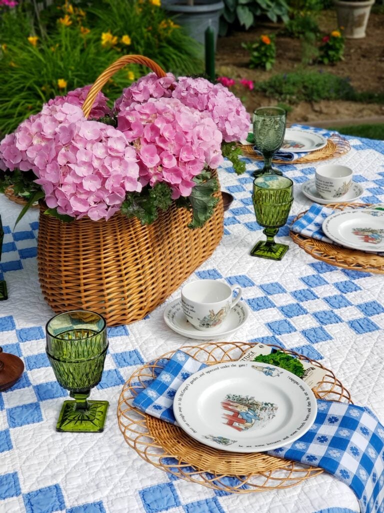 peter rabbit party tablescape