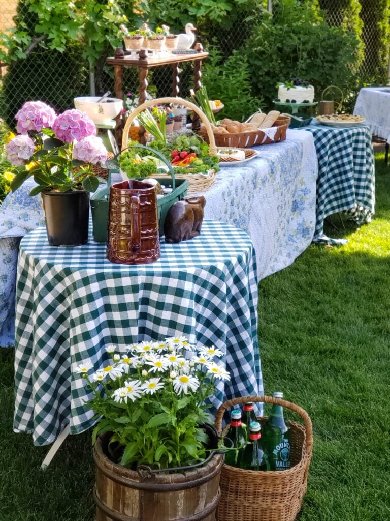 peter rabbit party food buffet setup