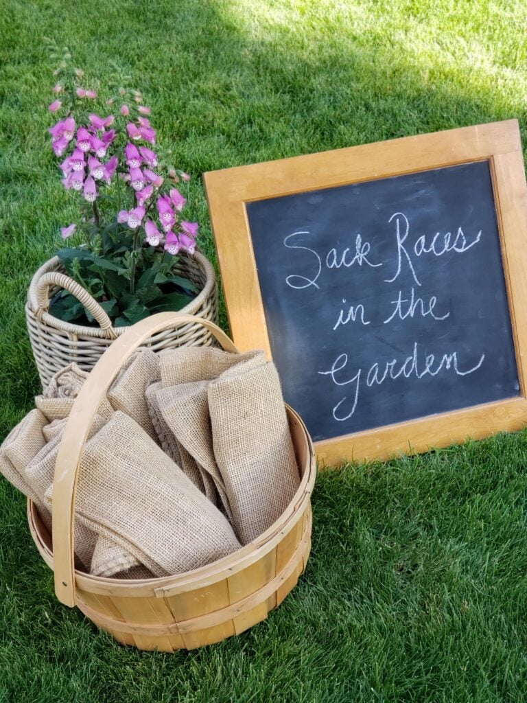 peter rabbit party sack races