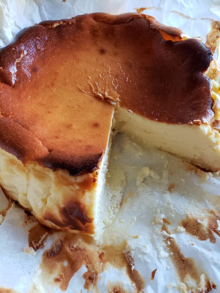 almond burnt basque cheesecake