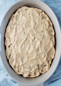 poke cake with butterscotch filling on top