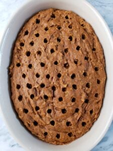 pumpkin poke cake with holes