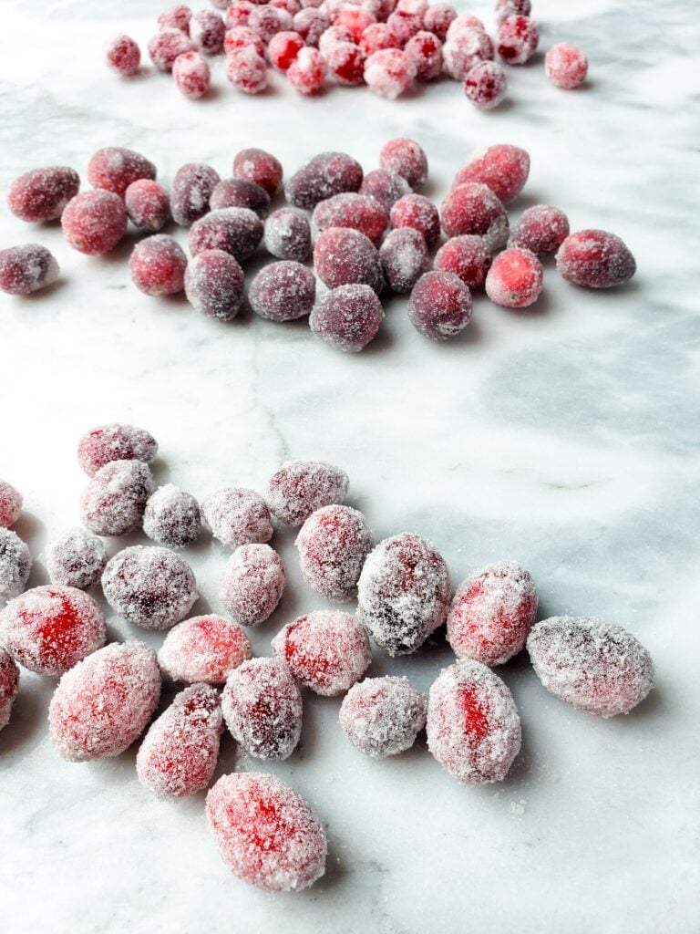 sugared cranberries 3 ways