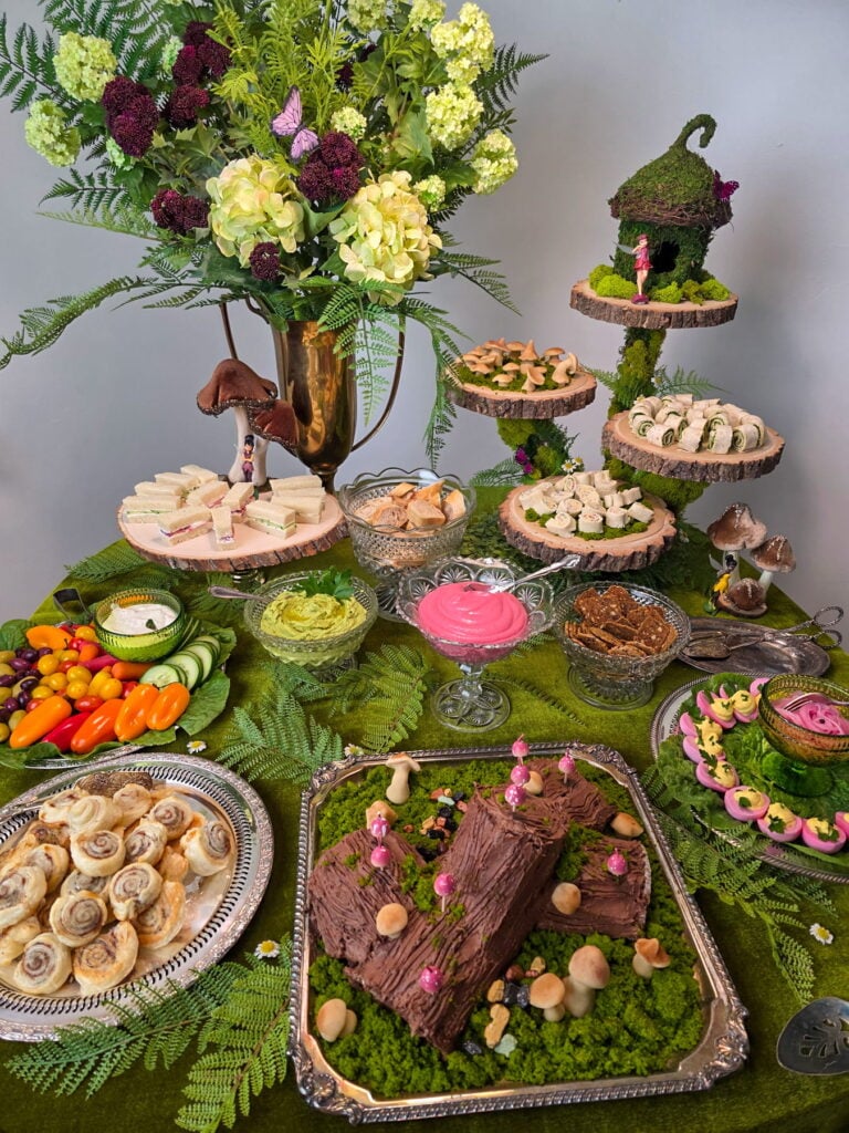 enchanted fairy party food display table