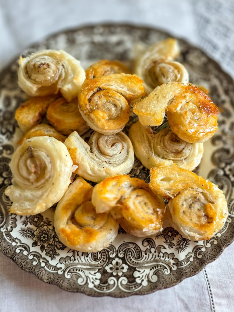 poppy puff rolls on a vintage plate