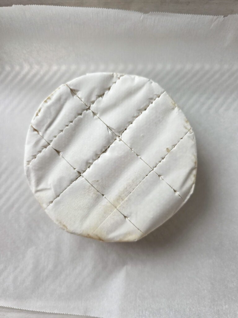 brie wheel with score marks